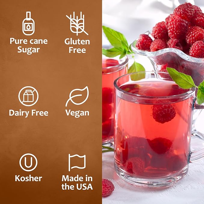 Syruvia Raspberry Syrup, Flavored Syrup for Drinks, Cocktails, Lemonades, Iced Teas, and Desserts – 25.4 fl oz, With Pump