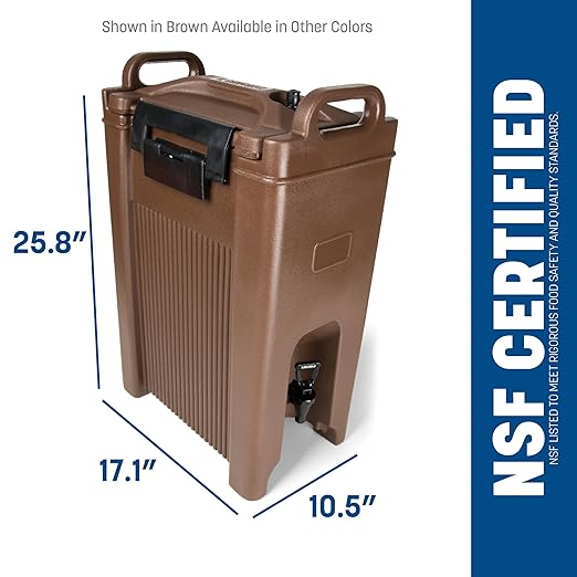 Carlisle FoodService Products 5-Gallon Insulated Beverage Dispenser, Cateraide, Food-Grade with Handles, Rugged PE Shell with PU Insulation for Coffee, Tea and Hot or Cold Drinks, Blue - Made in USA