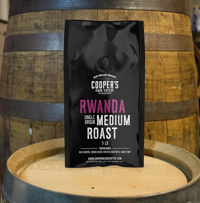 Rwanda Full Bodied Medium Roast Coffee Beans, Single Origin Whole Coffee Beans, Gourmet Coffee - 5lb Bag