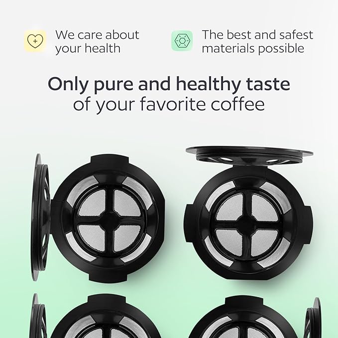 4 Reusable K Cups for Keurig K Supreme, K Supreme Plus, K Slim with Multistream Technology, K-Duo Hot & Iced - 4 Black Refillable Kcups Coffee Filters for Keurig Coffee Makers