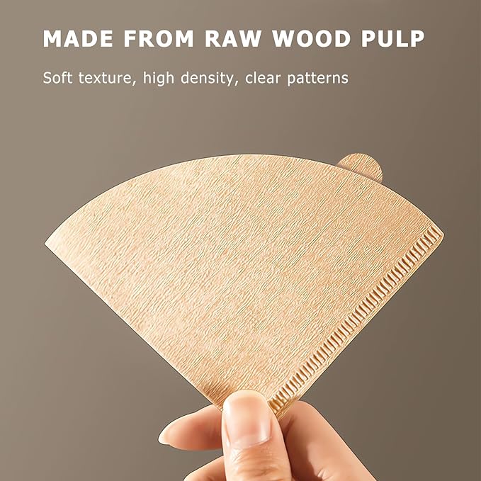 Coffee Filters Size 02,100 Count 2-4 Cups V02 Natural Unbleached Coffee Filter Paper, for Pour Over Coffee Dripper and Drip Coffee Maker