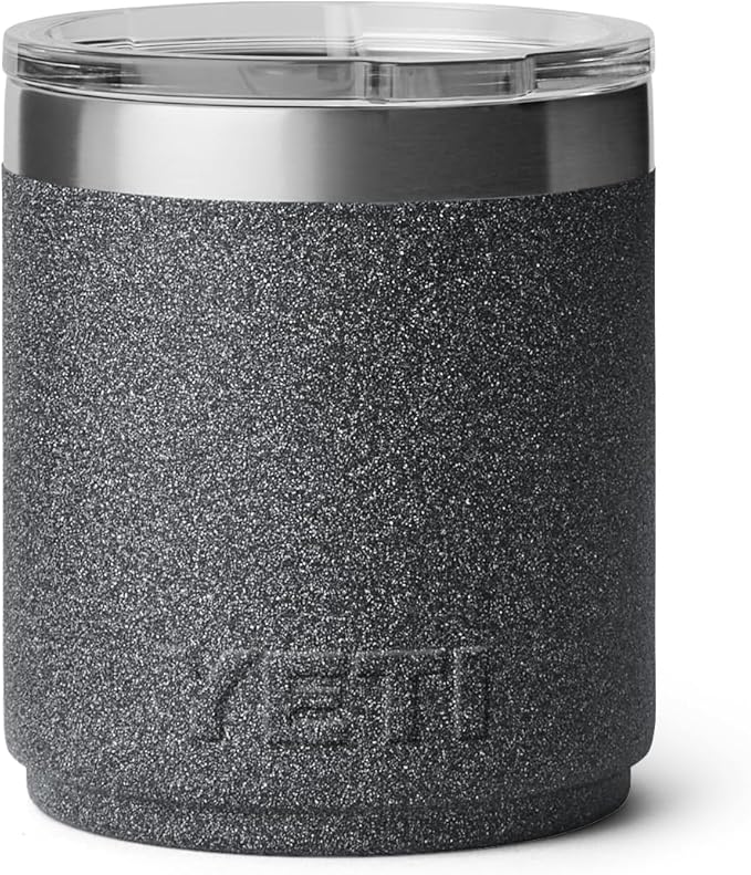 YETI Rambler 10 oz Stackable Lowball 2.0, Vacuum Insulated, Stainless Steel with MagSlider Lid, Black Stone
