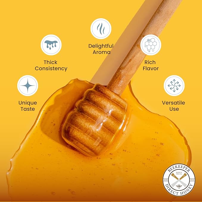 Beekeeper Direct Raw Unfiltered Honey - Real Raw Desert Flower Honey - All Natural Non-GMO Pure Gourmet Honey - Local California Sonora Desert Blossom Honey (3lbs Squeeze Bottle)