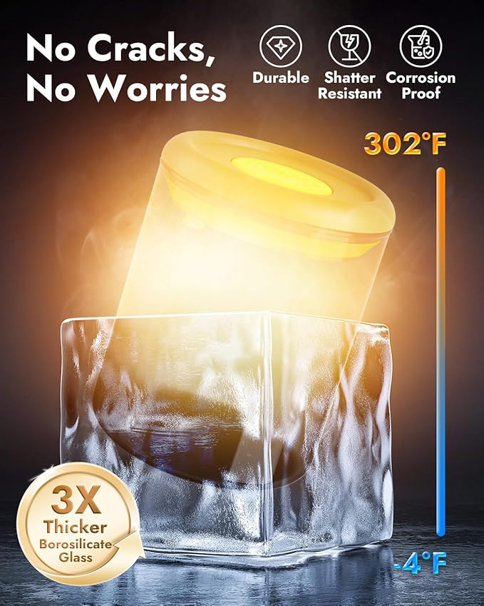 Airtight Coffee Canister – One-Way CO₂ Valve, UV Protection, 3X Thicker Glass, Coffee Bean Storage Container for Ground Coffee & Tea, 30.5 fl oz, for 0.8 lb Beans