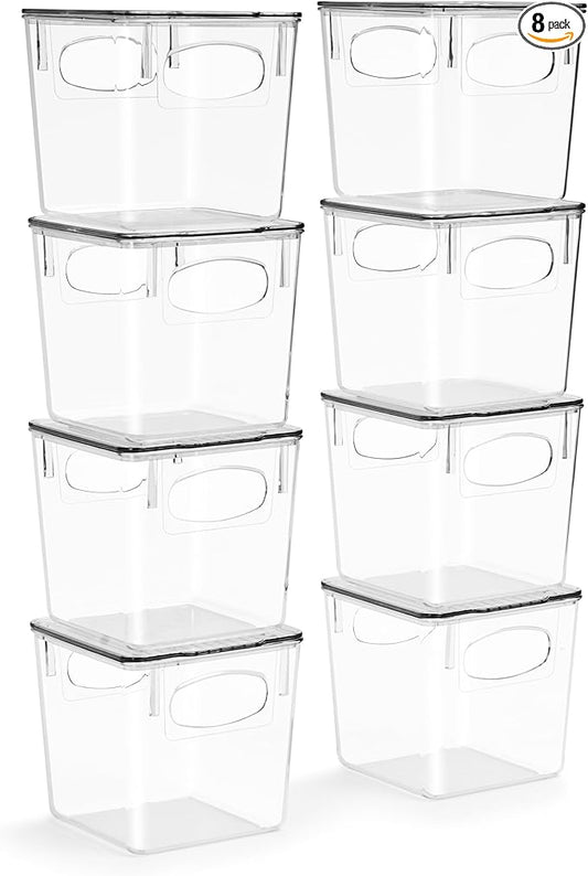Sorbus Small Plastic K Cup Storage Bins - Nespresso Pods Holder, Vertuo Pod Holder, Kitchen Organization, Pantry Storage, Fridge Organizer - K Cup Organizer for Nespresso Accessories (8 pack)
