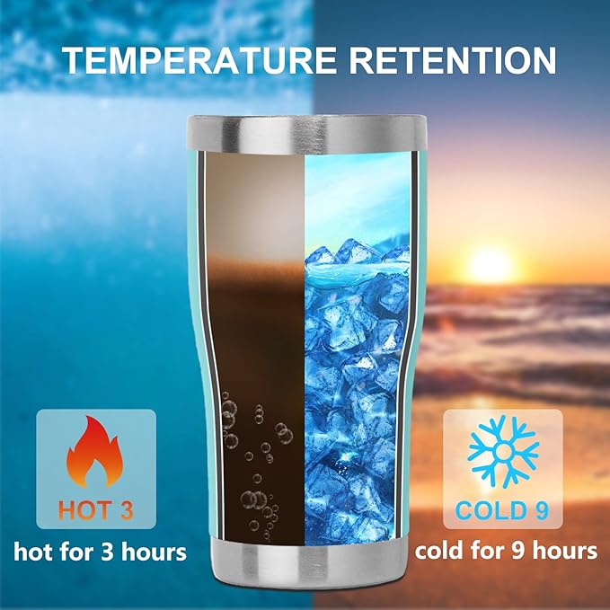 DOMICARE 20oz Tumbler with Lid Stainless Steel Tumblers Bulk, Double Wall Vacuum Insulated Coffee Travel Mug Powder Coated Tumbler, 1 Count (Pack of 1) Light Blue