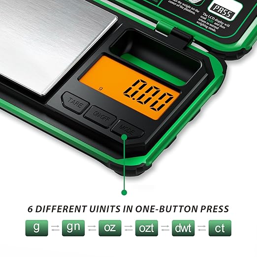 Precision Pocket Scale, 200gx0.01g Jewelry gram Scale, Digital Food Scale with LCD Display, one-Click Conversion 6 Units, Mini Scale for Kitchen/Powder/Coffee/Coins(Battery Included)