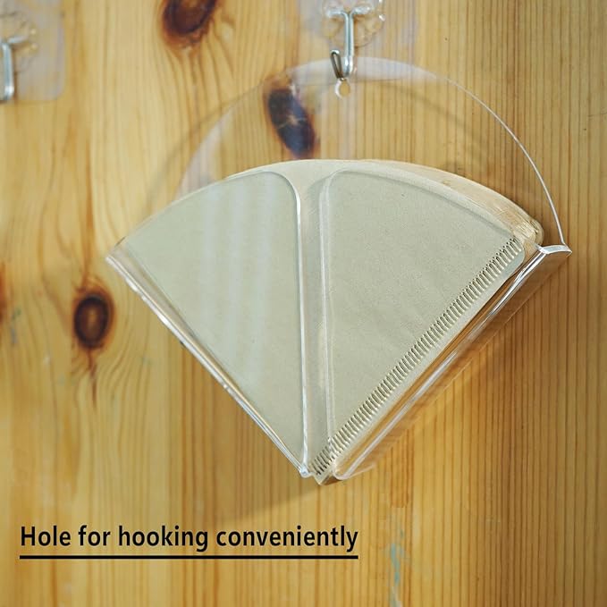 Magnetic Transparent Acrylic Coffee Filter Holder with Wall Mount Hole, Coffee Paper Storage Container for 80pcs Filters