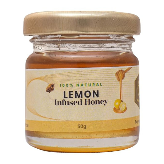 Shiva Organic Lemon Infused Honey - 100% Natural and Pure Organic Honey - GMP Certified, 1.76 Ounces (50g))