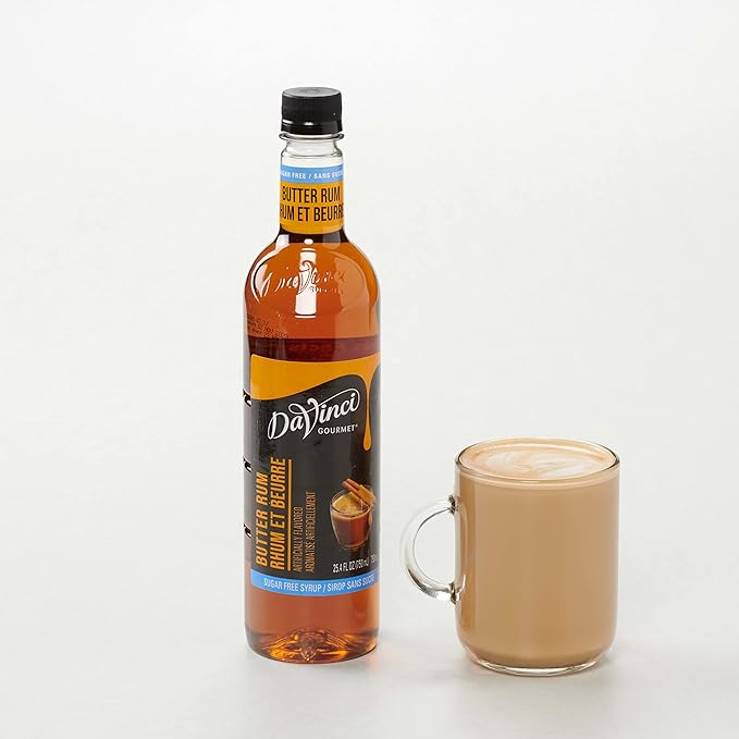 DaVinci Gourmet Sugar-Free Butter Rum Syrup, 25.4 Ounce (Pack of 4)