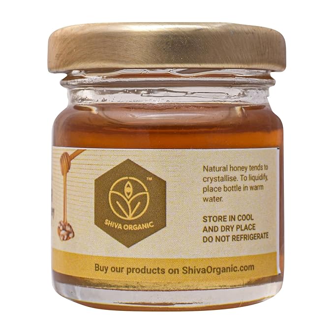 Shiva Organic Cardamom Infused Honey - 100% Natural and Pure Organic Honey- GMP Certified 1.76 Ounces (50g))