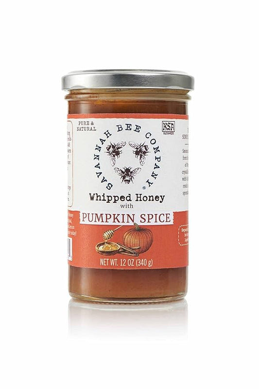 Savannah Bee Company Whipped Honey - All Natural Spreadable Honey (12 Ounce (Pack of 1), Pumpkin Spice)