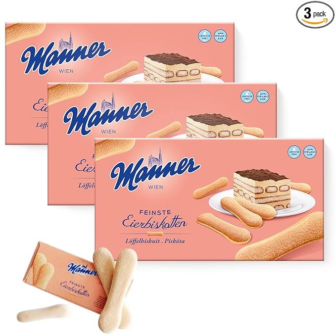 Manner Lady Fingers for Tiramisu & More - Enjoy These Delicious Dessert Cookies with Coffee or Tea for A Delightful Snack That Everyone Will Love– A Versatile Treat for Any Occasion- 200 g