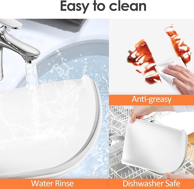 Silicone Coffee Maker Mat with Lip, 17.4'' x 10.6'' Heavy Duty Coffee Maker Mat for Countertops, Coffee Tray Fit Under Coffee Machine Appliance Automatic Machines Espresso Accessory, White