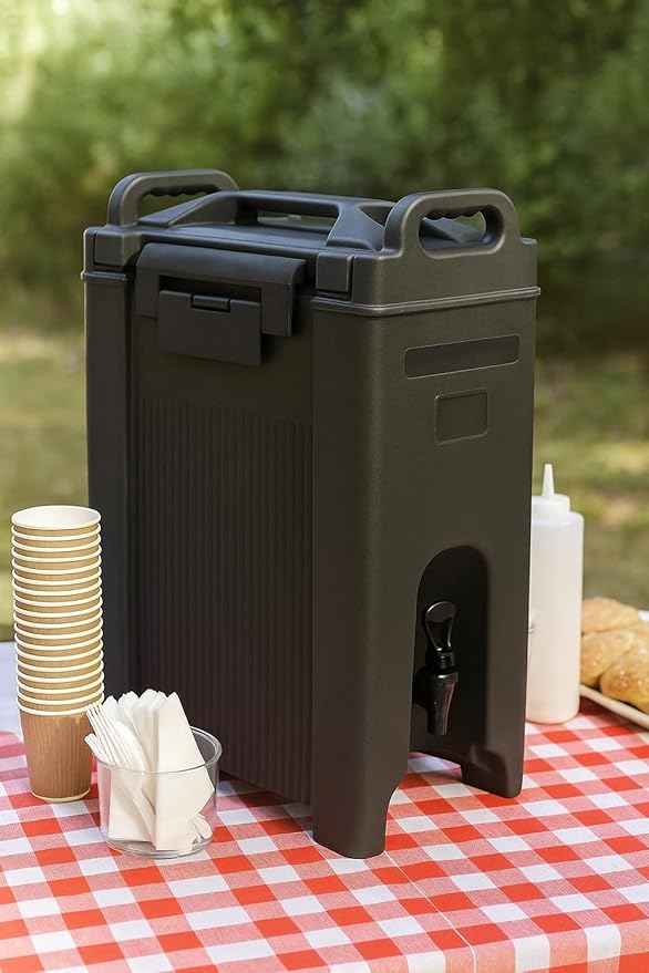 Commercial Beverage Dispenser 5-Gallon Insulated Hot and Cold Beverage Dispenser/Server, NSF, Black (29A-001)