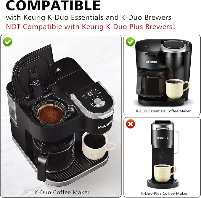Reusable K-Duo Coffee Filter for Essentials & Brewers, Carafe Basket Filters for K-Duo Coffee Makers, Accessories, 2 Pack