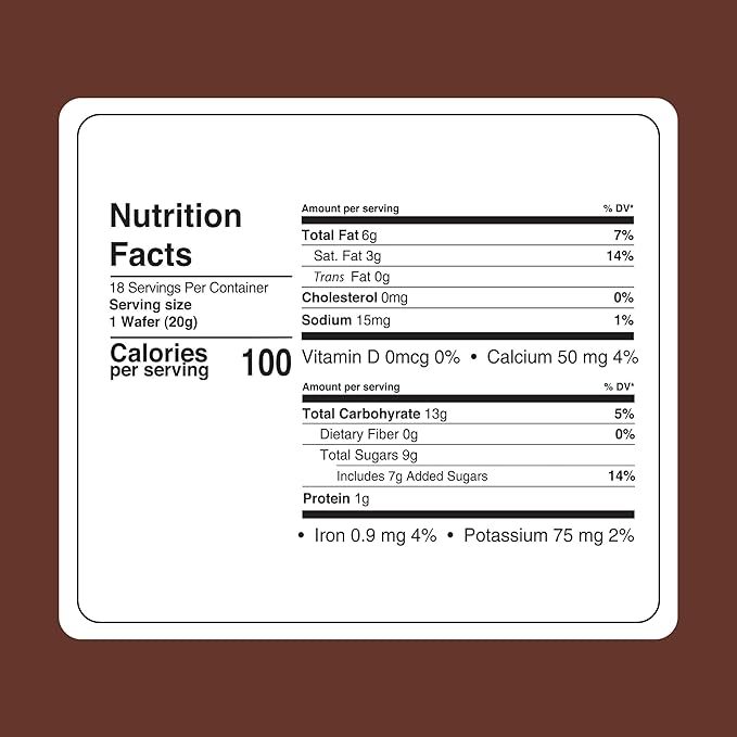 Fiorella Crunch Wafer Cookies - Delicious Chocolate Covered Crispy Thin Wafers with Layers of Hazelnut Cream Filling, Individually Wrapped, Perfect for Snacks, (Pack of 18)