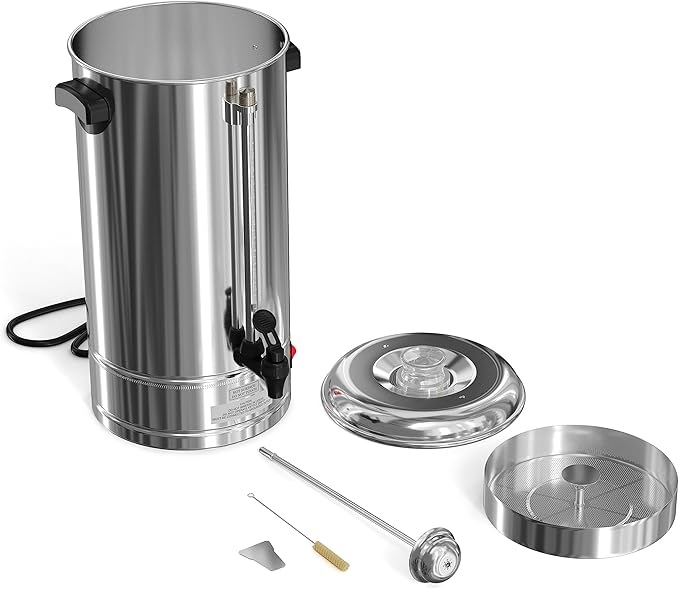 KoolMore Electric Percolator Coffee Maker, 100-Cup 500 oz. Pot in Stainless Steel with Double Wall Insulation for Office Breakrooms, Catering, and Events, and Dripless Faucet (KM-CCP100)