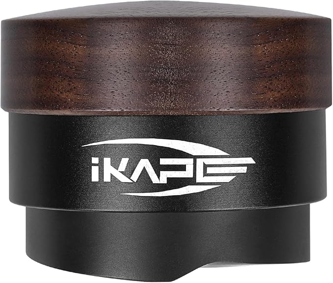 IKAPE 51MM Coffee Distributor, New Wooden Handle Design, Gravity Adaptive Espresso Distributor Fits All 51MM Espresso Portafilter, Compatible with 51MM Delonghi Bottomless Portafilter