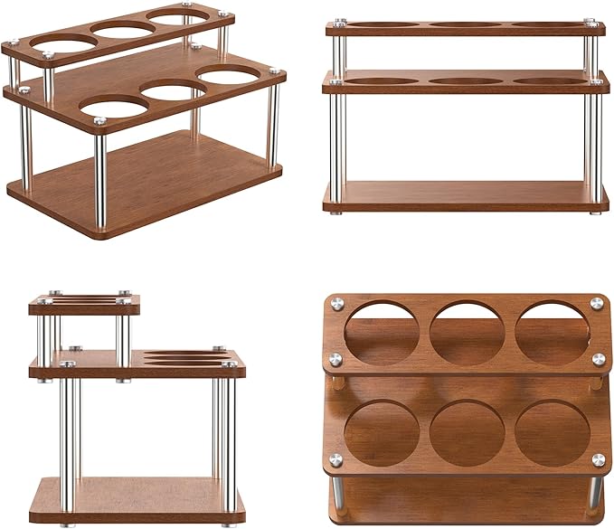 Coffee Syrup Organizer Rack,2-Tier Coffee Syrup Stand Holder for Coffee Station Countertop,6 Bottles Storage Display Shelves for Wine, Dressing Cocktail in Coffee Bar