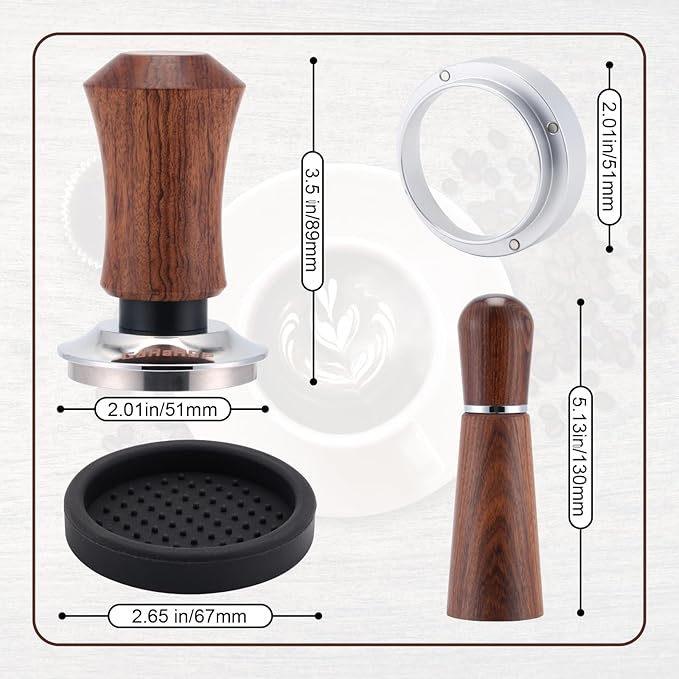 51mm Espresso Accessories Kit,Spring Loaded Calibrated Espresso Tamper,Wdt Tool Espresso and Dosing Funnel Set,Coffee Tamper Espresso Machine Accessories For 51 mm Portafilter Barista Tools