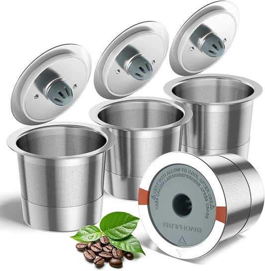 RETHONE Reusable K Cup for Keurig: Stainless Steel K Cup Coffee Pods Compatible with Keurig 1.0 & 2.0 Coffee Makers Machine, BPA-Free Refillable Coffee Filters with Tight Seal, Easy to Clean