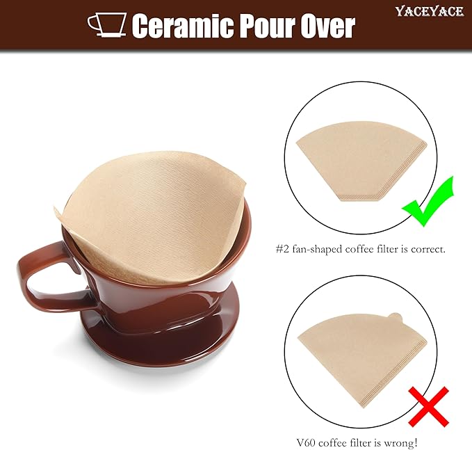 Ceramic Pour Over Small, Ceramic Pour Over Coffee Dripper, Brown, 3 Holes, Small Coffee Dripper