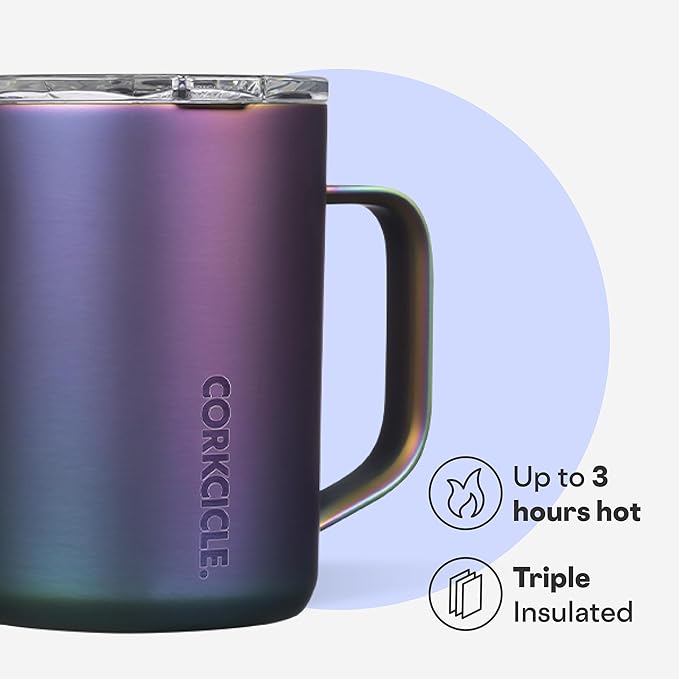 Corkcicle Classic Coffee Mug - Triple Insulated Stainless Steel for Travel - Shatter-Proof Lid - Keeps Drink Hot Over 3 Hours - Holiday Mug Gift - Great for Gifting Warmth - 16 oz - Dragonfly