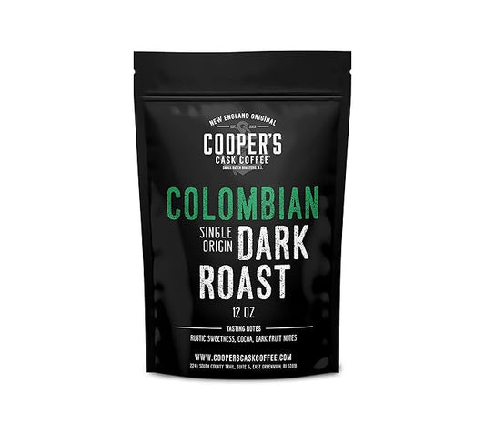 Dark Roast Colombian Coffee Single Origin Whole Bean 12oz