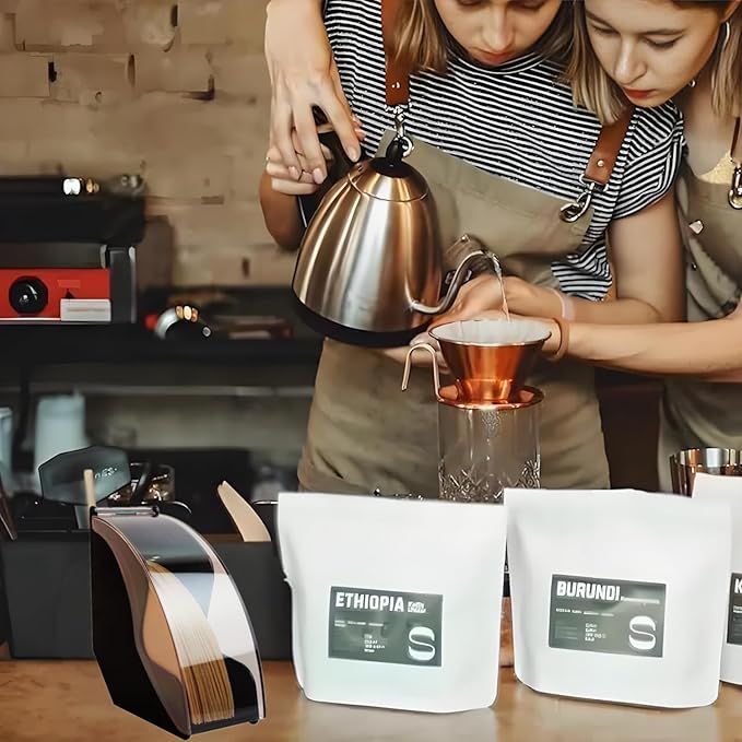 Coffees Filters Holder, Coffee Filter Storage Container with Dustproof Cover Filter Paper Storage Box Perfect for V60 Coffee Filters for Coffee Shop, Home, Office. (Black)