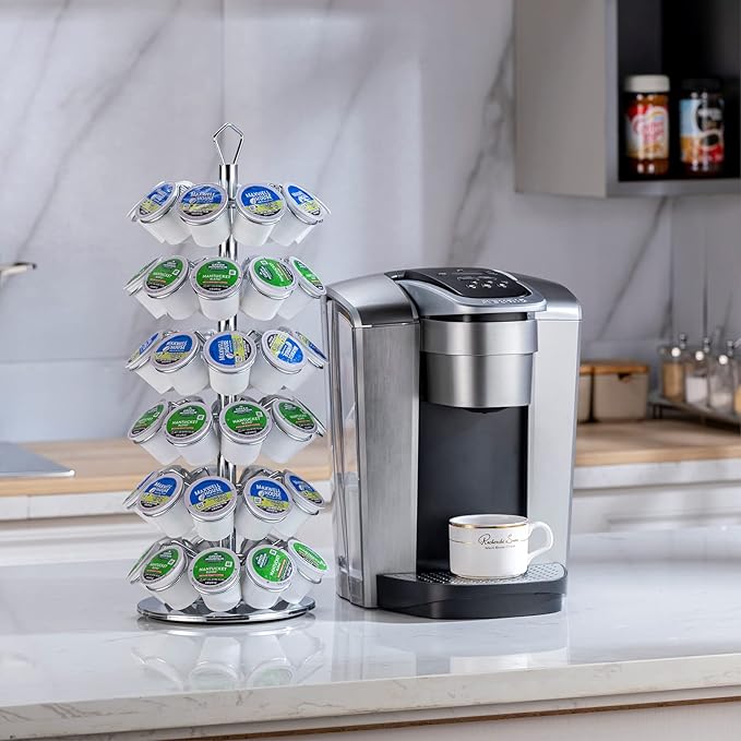 Rice rat K cup Holder Storage Coffee Capsules Pod Holder Carousel 6 Tier Compatible with 54 K-Cup Pods