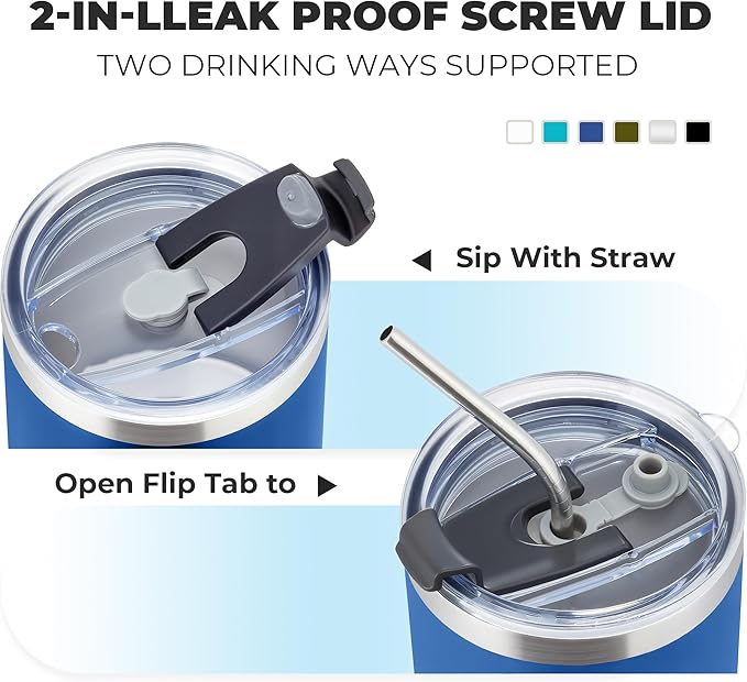 MEWAY 12 oz Lowball, Tumbler Stainless Steel Double Wall Vacuum Insulated Mug with Straw and Lid, Cleaning Brush ，Durable Powder Coated Insulated Coffee Cup for Cold & Hot Drinks (Navy,4 pack)