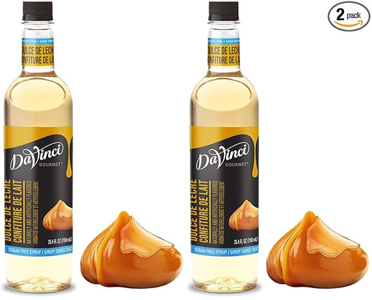 DaVinci Gourmet Sugar Free Dulce de Leche Syrup, 25.4 Fl Oz (Pack of 2)