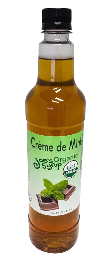 Joe’s Syrup Organic Flavored Syrup, Organic Crème de Mint, 750 ml