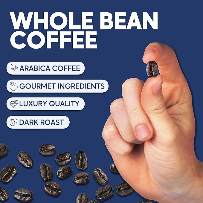 Sarasota Coffee Whole Bean Espresso | Dark Roast Gourmet Coffee Beans | Low Acid, Mold Free, Specialty Grade Bulk Beans | 5lb (80 oz)