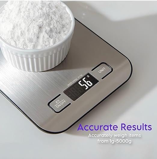 Maverick Digital Kitchen Scale, Accurate Grams & Ounces for Cooking, Baking, and Meal Prep, Great for Keto and Weight Management, Sturdy Stainless Steel with Easy-to-Read Digital Screen