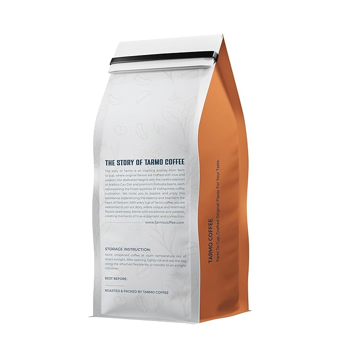 TARMO - POWER BLEND | Low Acid Ground Coffee | Specialty Vietnamese Coffee | Premium Arabica & Robusta Blend, Medium Roast Coffee, 12 Oz Bag