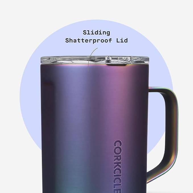 Corkcicle Classic Coffee Mug - Triple Insulated Stainless Steel for Travel - Shatter-Proof Lid - Keeps Drink Hot Over 3 Hours - Holiday Mug Gift - Great for Gifting Warmth - 16 oz - Dragonfly