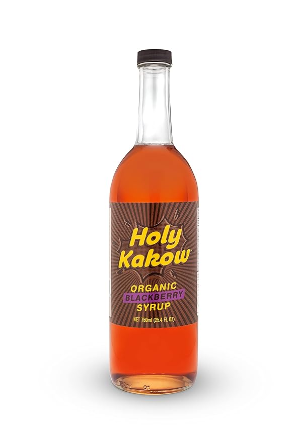 Holy Kakow Cafe Organic Blackberry Syrup - Blackberry Coffee Syrup, Organic Syrup for Coffee, Latte, Cocktail and Shake, Real Food Ingredients - 750ml