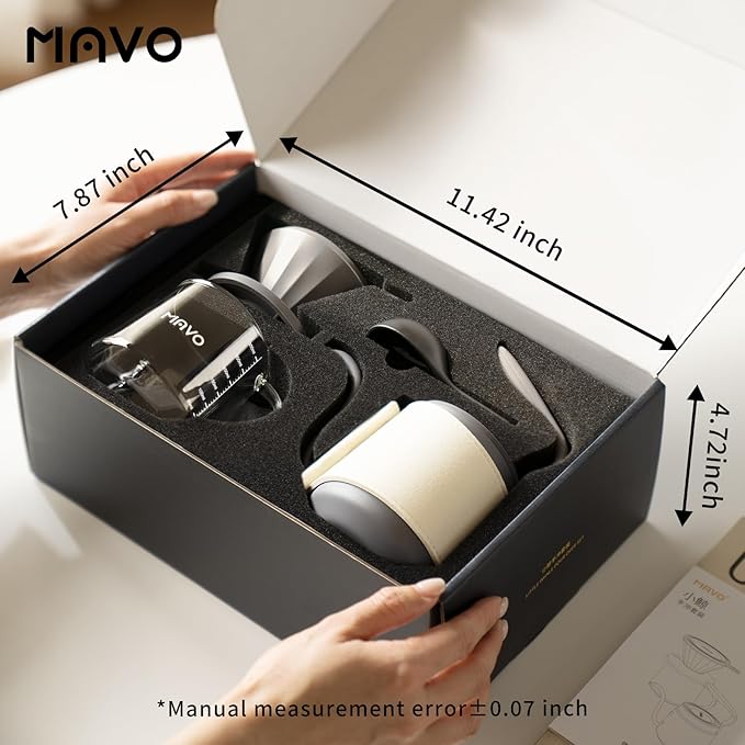 Pour Over Coffee Maker Set, Pour Over Kettle, Coffee Dripper, Glass Coffee Server with Scale, Stainless Steel Filter (Green)