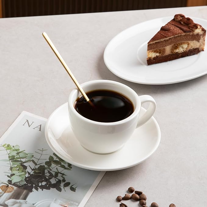 12 PCS Coffee Spoons, 18/8 Stainless Steel Espresso Spoons, 6.7 Inches Vogue Mini Tea Spoon, Cappuccino Stirring Small Spoon for Dessert, Ice Cream, Frosted Handle,Sweejar(Gold)