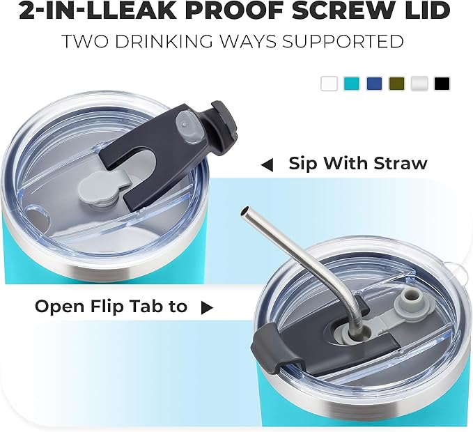 MEWAY 12 oz Lowball, Tumbler Stainless Steel Double Wall Vacuum Insulated Mug with Straw and Lid, Cleaning Brush ，Durable Powder Coated Insulated Coffee Cup for Cold & Hot Drinks (Light Blue,4 pack)