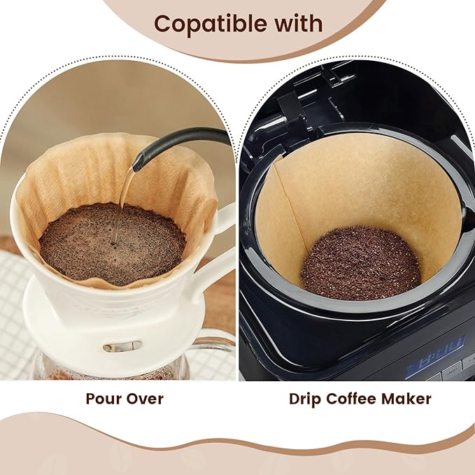 160 Count Cone Coffee Filters #4, Unbleached 04 Coffee Filters 8-12 Cup, Disposable Natural Paper Filters, No.4 Cone Filters For Ninja, Pour Over and Drip Coffee Maker