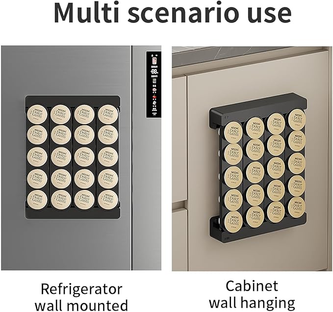 SAVORI Coffee Pod Storage Wall-Mounted Holder Organizer Compatible with 20 Keurig K-Cup Pods (Black)