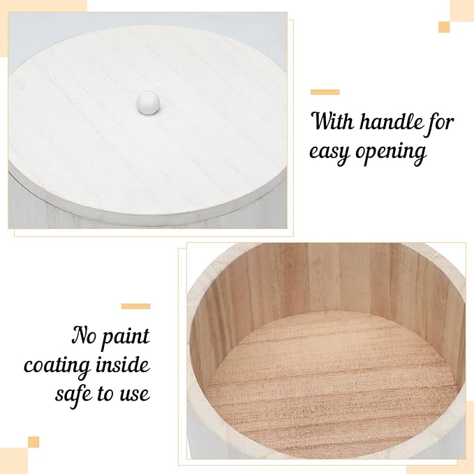 Chunful Coffee Filter Container Wooden Coffee Filter Storage Holder with Lid Farmhouse Bar Accessories Rustic Station Organizer for Storing Various Papers Tea Bags Beans, White