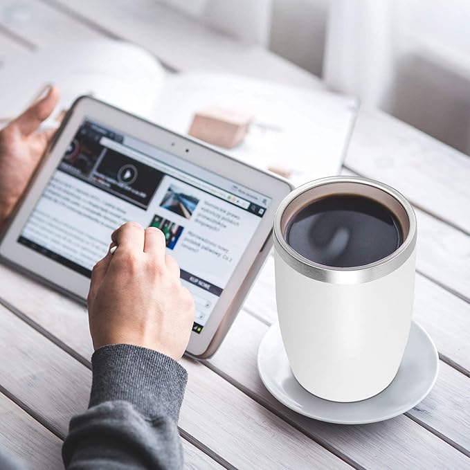 VEGOND Stainless Steel 12 oz Tumblers bulk Vacuum Insulated Double Wall Travel Tumbler with Lid and Straw Reusable Tumbler,White 6 pack