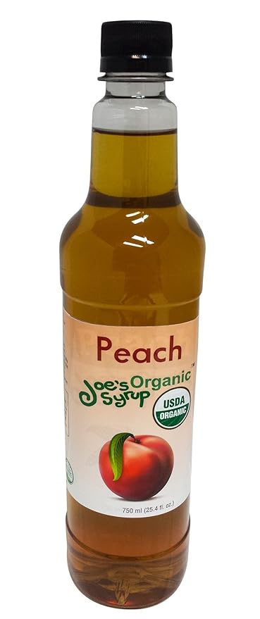Joe’s Syrup Organic Flavored Syrup, Organic Peach, 750 ml