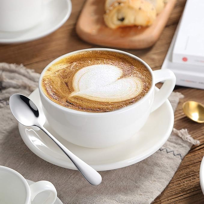 Demitasse Espresso Spoons Set of 6, Stainless Steel Mini Coffee Spoons for Dessert, Tea, Appetizer, Dishwasher-Safe Tiny Stirring Small Teaspoons