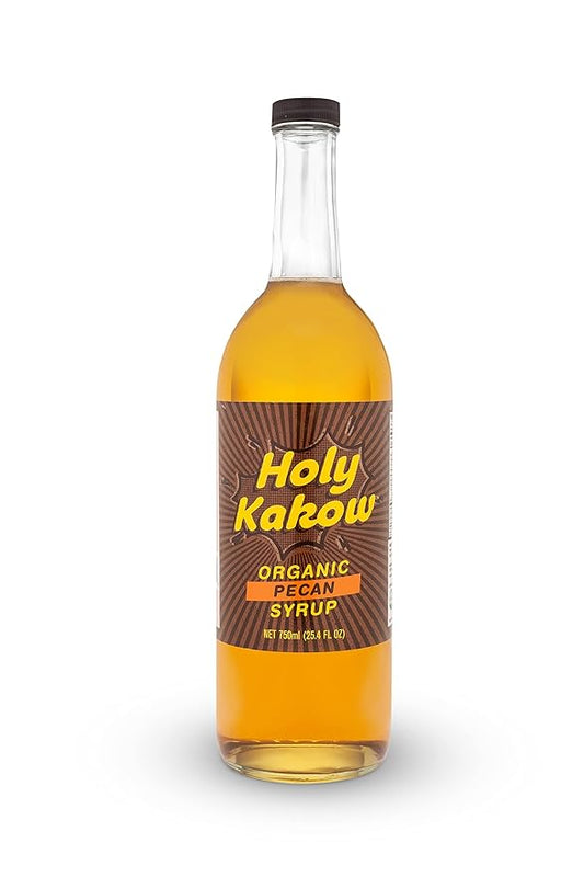 Holy Kakow Cafe Organic Pecan Syrup - Pecan Syrup, Coffee Syrup, Organic Syrup for Coffee, Pecan Syrup for Coffee, Add to Latte, Cocktail and Shake, Real Food Ingredients, Specific Flavor - 750ml