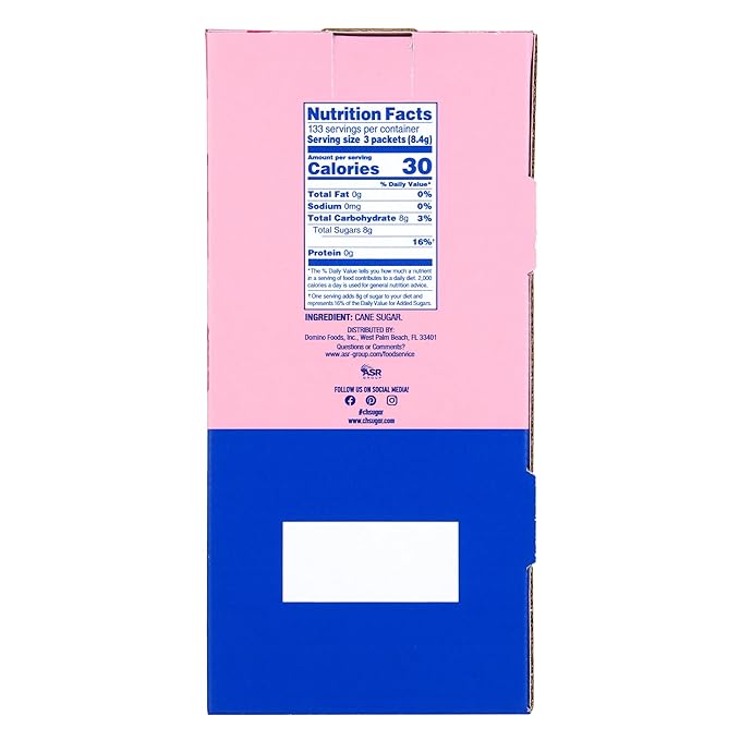 C&H Premium Pure Cane Sugar Packets, 0.10 Ounce (2.8 Gram) NON-GMO Packets, Pack of 400 in Dispenser Box